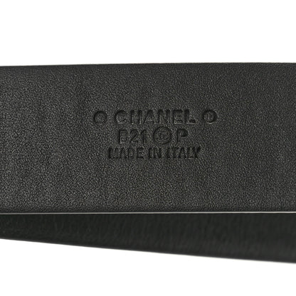 Chanel Calfskin Quilted CC Belt 85 34 Black 3 of 6