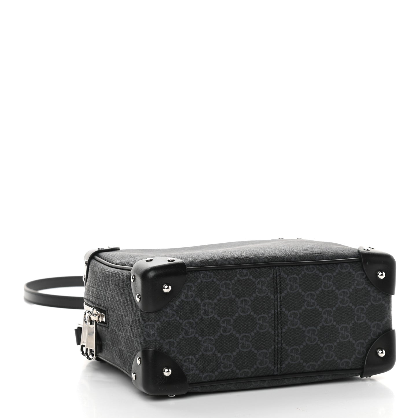 GG Supreme Monogram Selleria Calfskin Square Messenger Bag Black