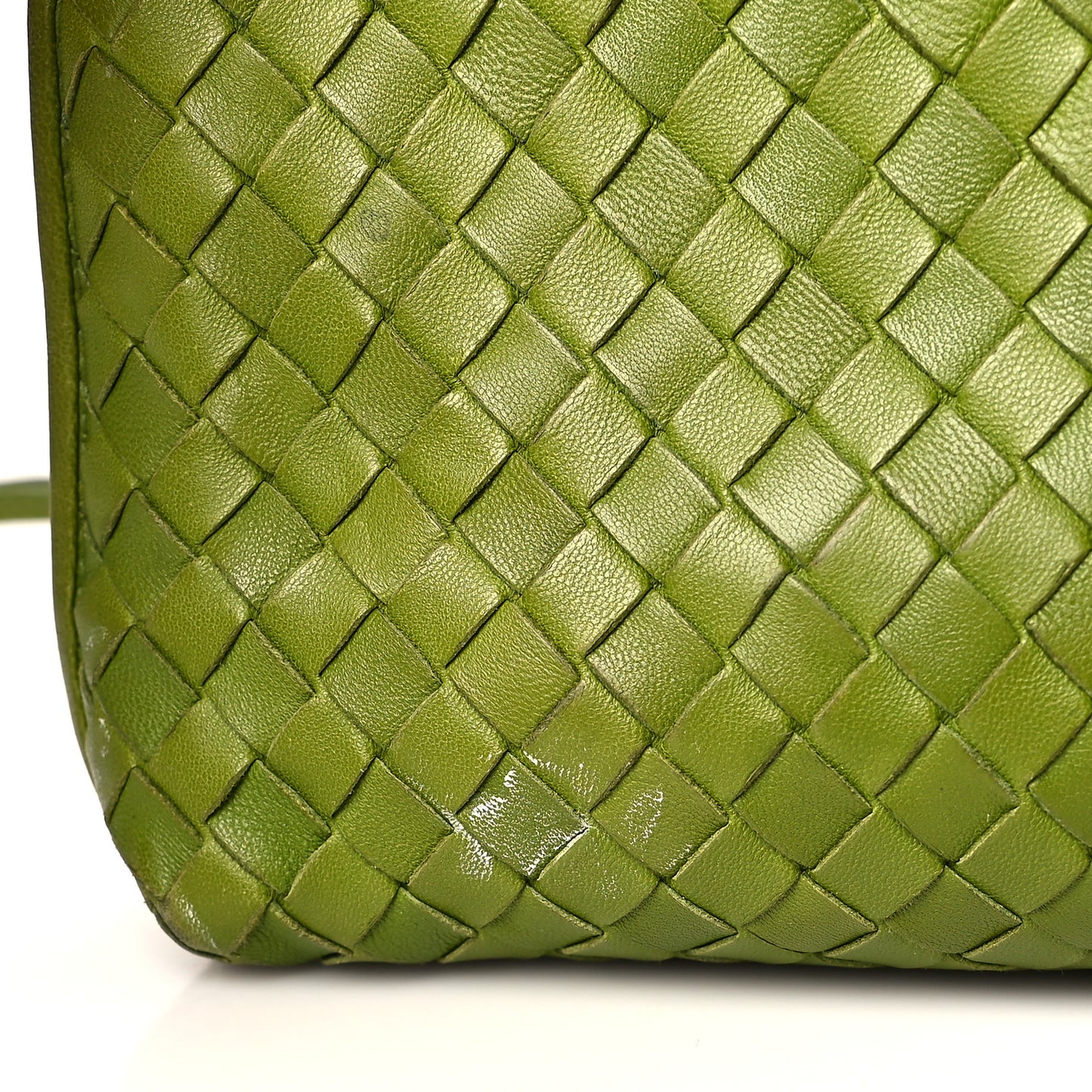 Nappa Intrecciato Nodini Crossbody Messenger Green
