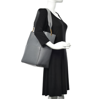Celine Soft Grained Calfskin Sangle Bucket Bag Grey 2 of 8