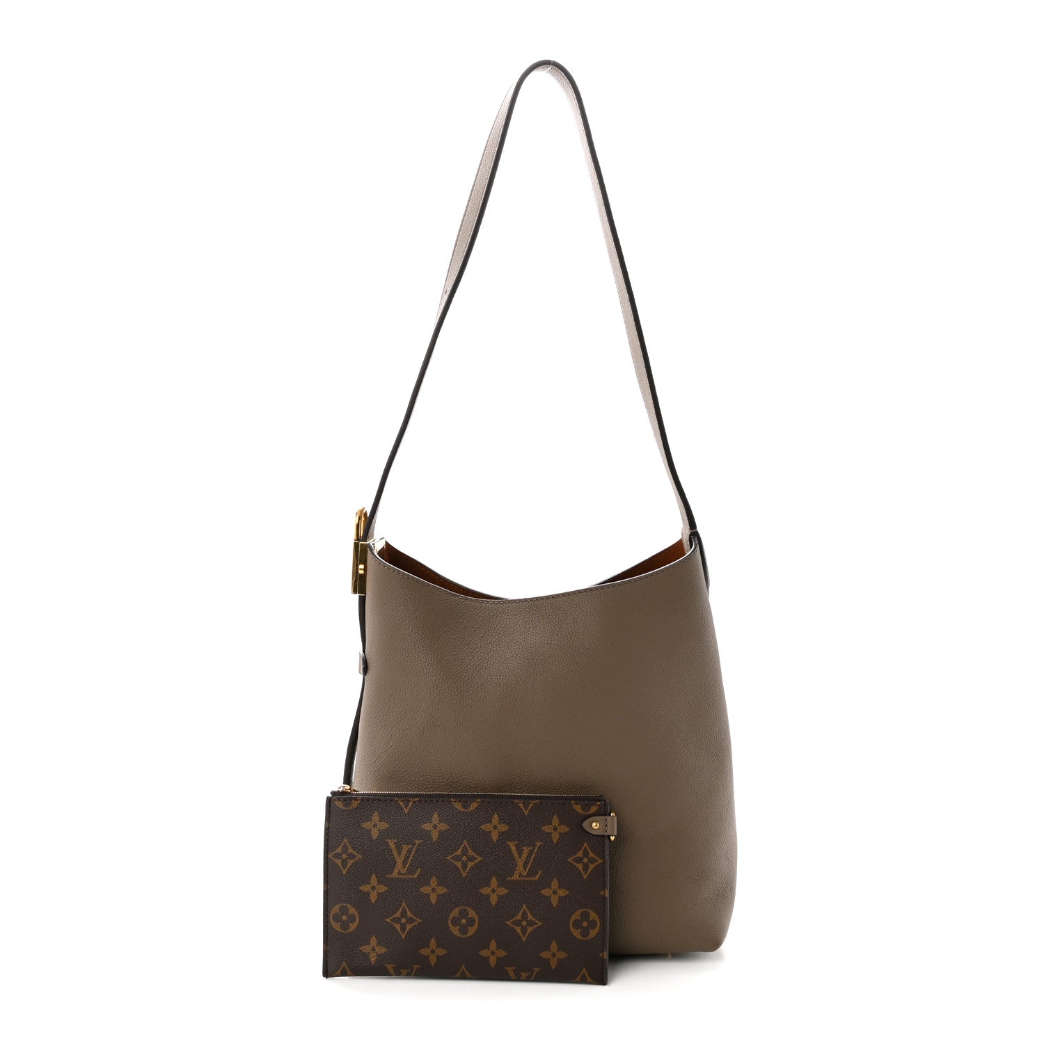 Louis Vuitton Grained Calfskin Low Key Hobo PM Smoke 3 of 10