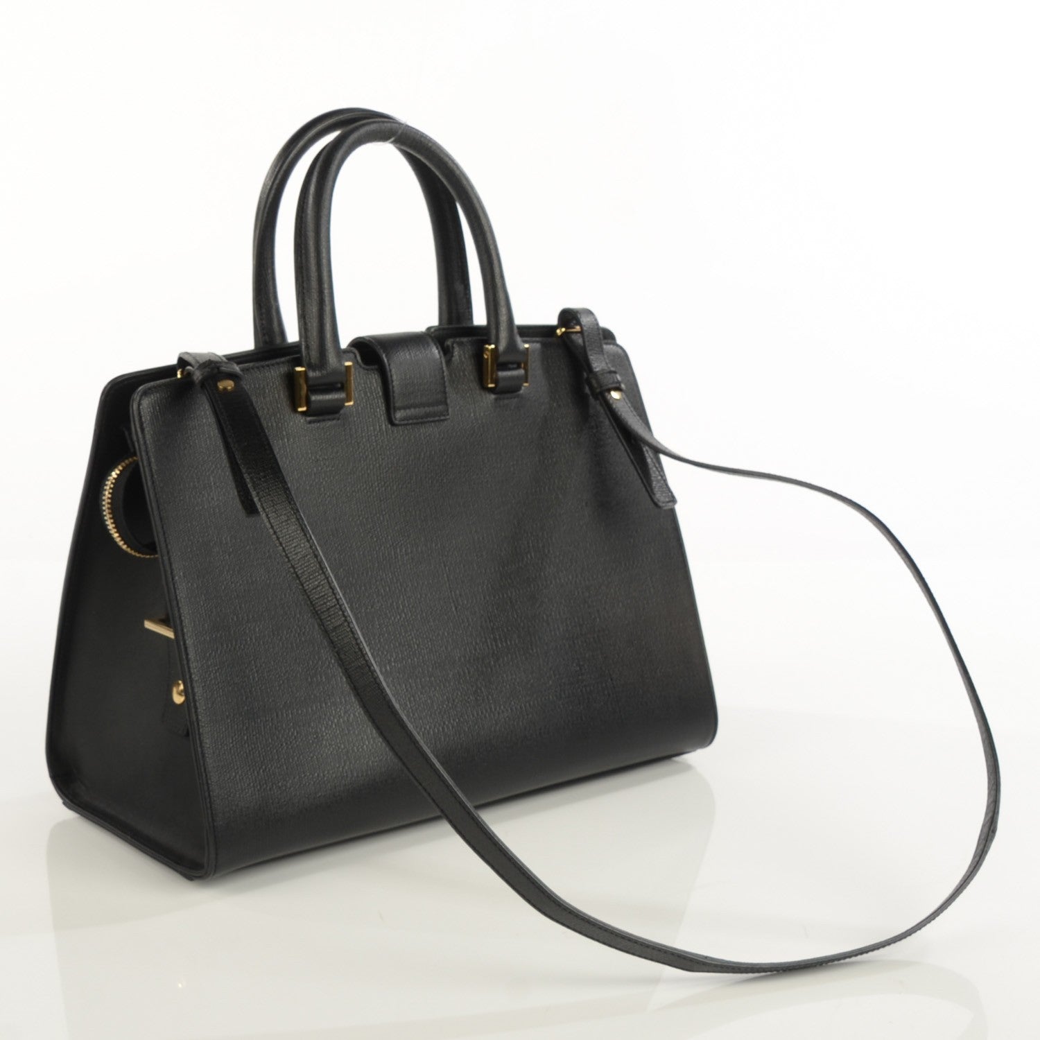 Saint Laurent Textured Leather Classic Small Cabas Y Bag Black 3 of 8