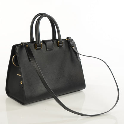 Saint Laurent Textured Leather Classic Small Cabas Y Bag Black 3 of 8