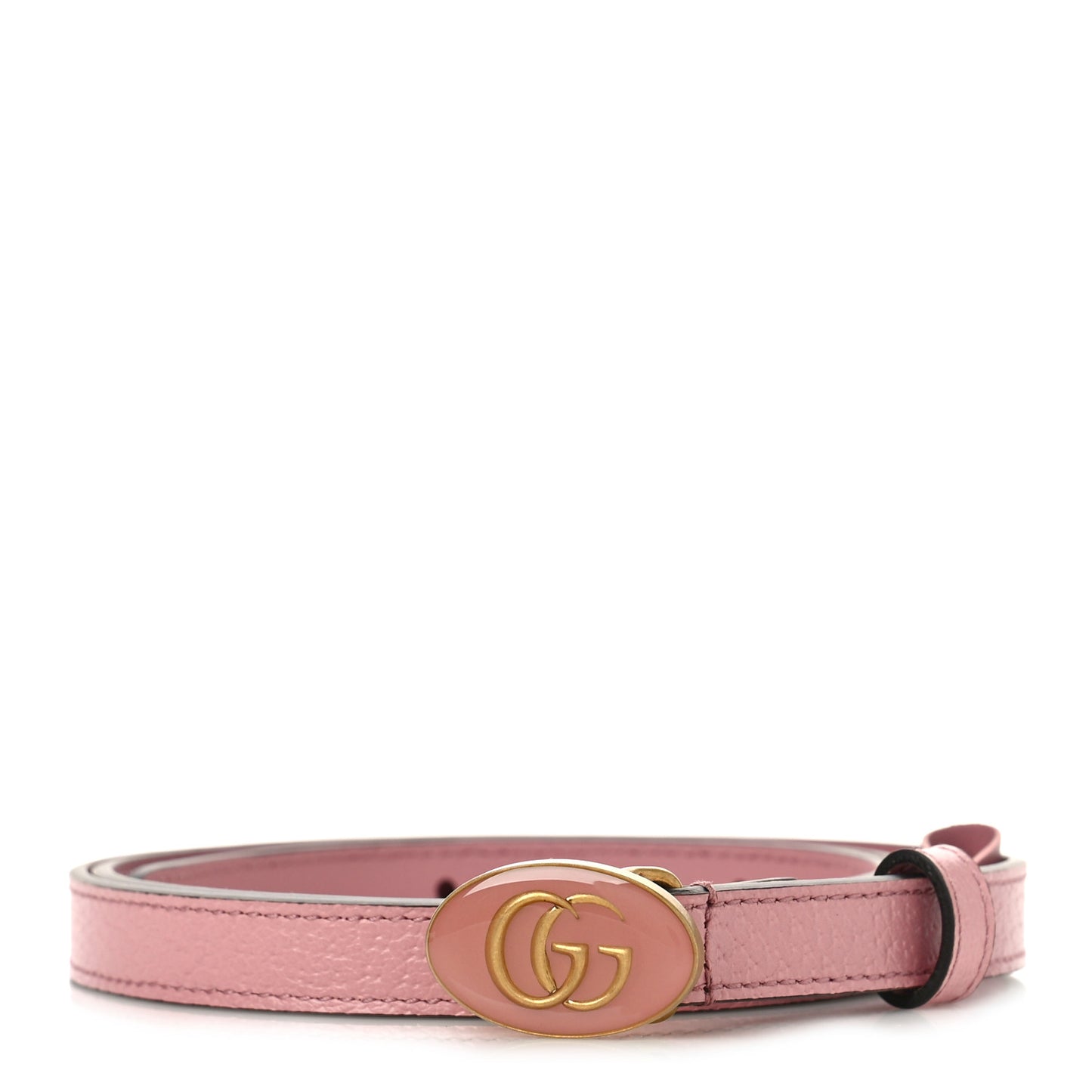 Textured Dollar Calfskin Enamel GG 15mm Belt 95 38 Carmine Rose