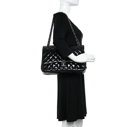 Chanel Patent Quilted Maxi Double Flap Black 2 of 22