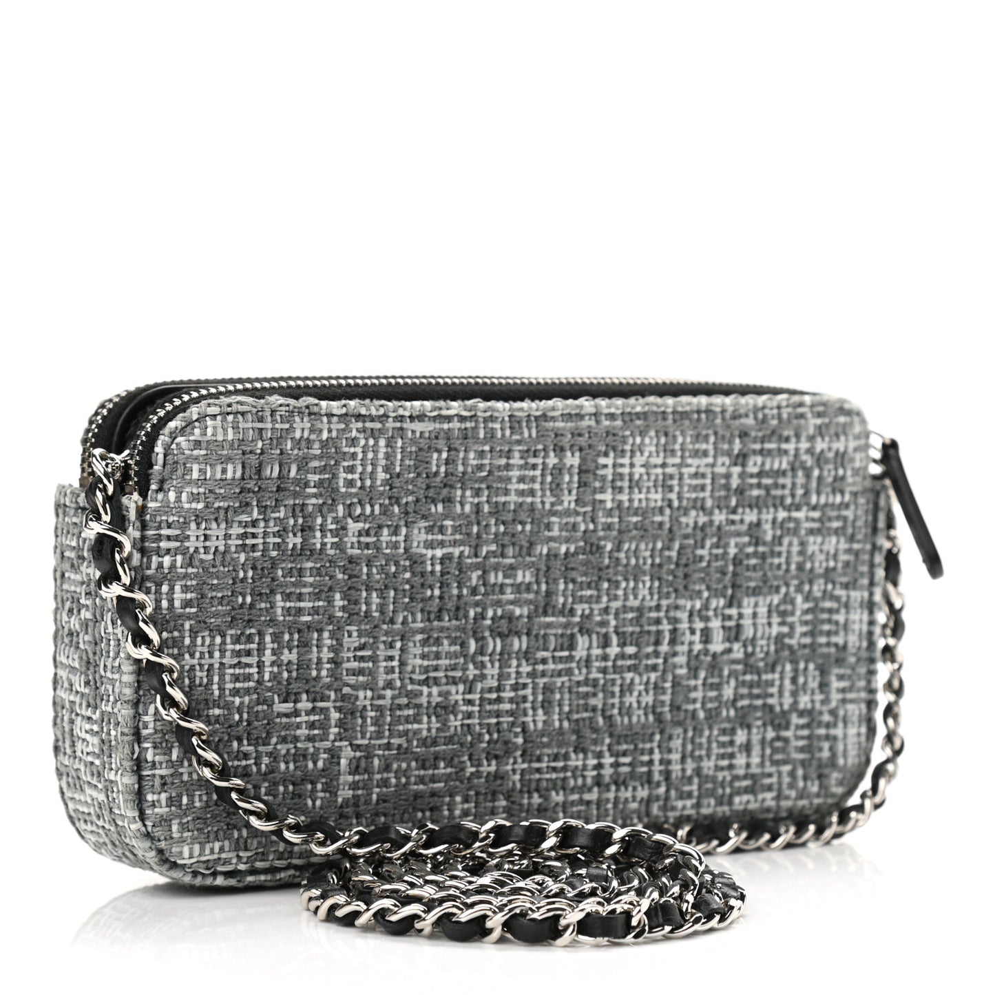 Canvas Small Deauville Clutch With Chain Charcoal