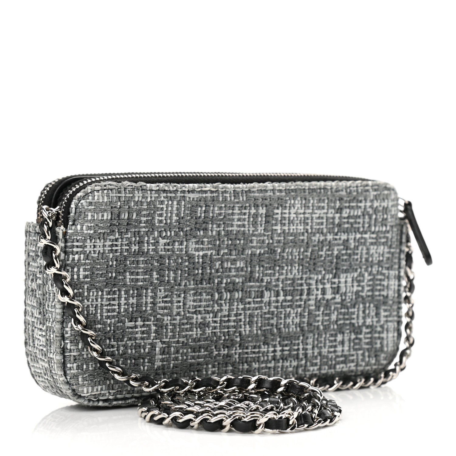 Chanel Canvas Small Deauville Clutch With Chain Charcoal 2 of 12