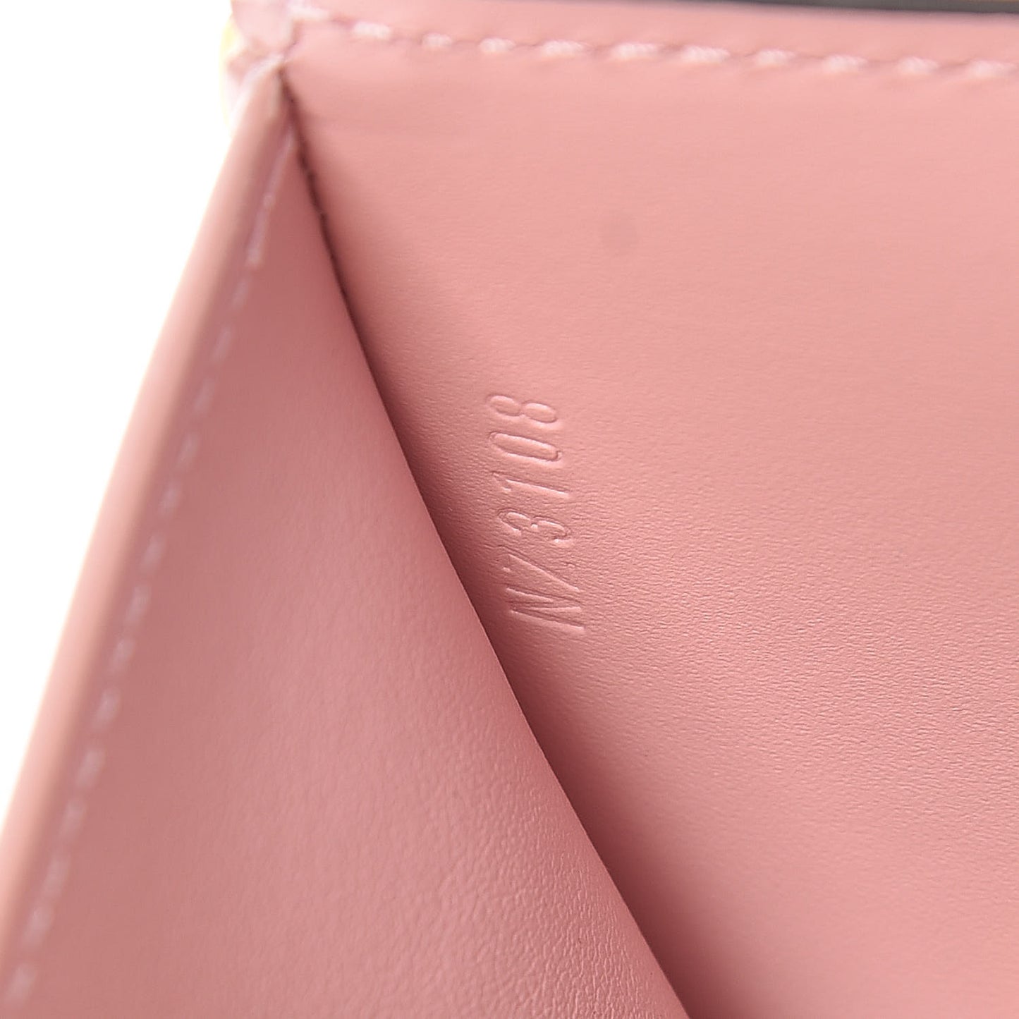 Patent Calfskin Monogram Cherrywood Compact Wallet Rose Ballerine