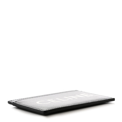 Celine Calfskin Logo Card Holder Black 4 of 8