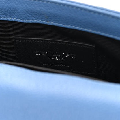 Saint Laurent Grained Calfskin Matelasse Monogram Classic Baby Chain Bag Blue 7 of 10