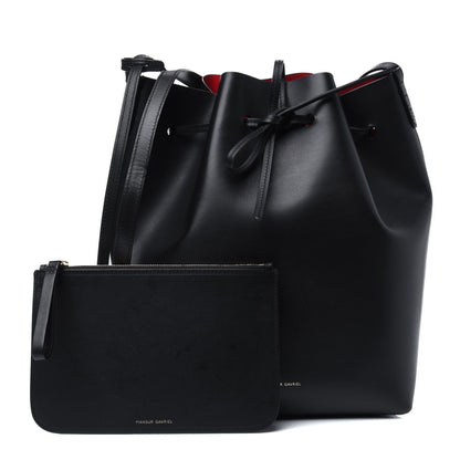 Mansur Gavriel Vegetable Tanned Calfskin Bucket Bag Black Flamma 2 of 35