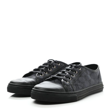 Gucci GG Monogram Calfskin Womens Low Top Sneakers 38.5 Piombo Black 3 of 11