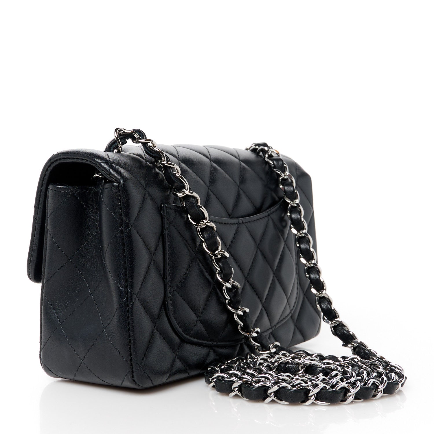 Chanel Lambskin Quilted Mini Rectangular Flap Black 3 of 12
