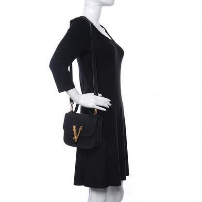 Versace Vitello Barocco Virtus Small Top Handle Shoulder Bag Black 2 of 8