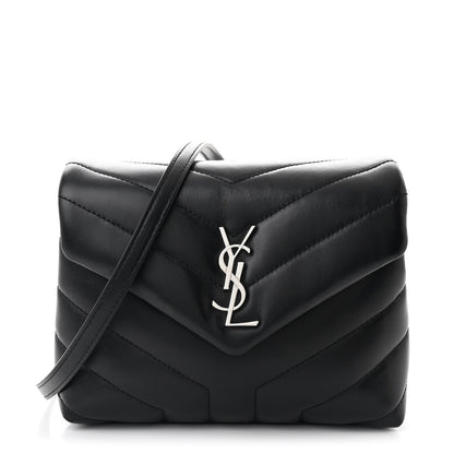 Saint Laurent Calfskin Y Quilted Monogram Toy Loulou Crossbody Bag Black 1 of 11