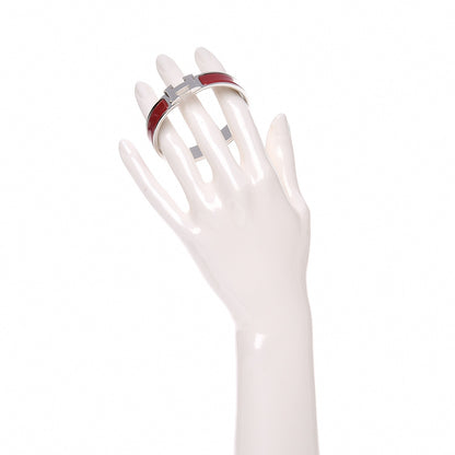 Hermes Enamel Narrow Clic Clac H Bracelet PM Rouge Amarante 2 of 5