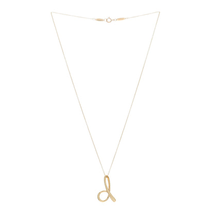Tiffany 18K Yellow Gold Elsa Peretti Letter D Pendant Necklace 2 of 5