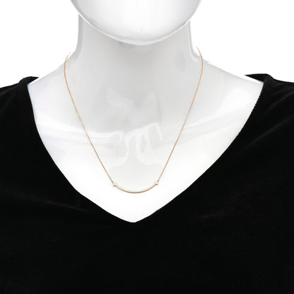 Tiffany 18K Rose Gold Small T Smile Pendant Necklace 2 of 5