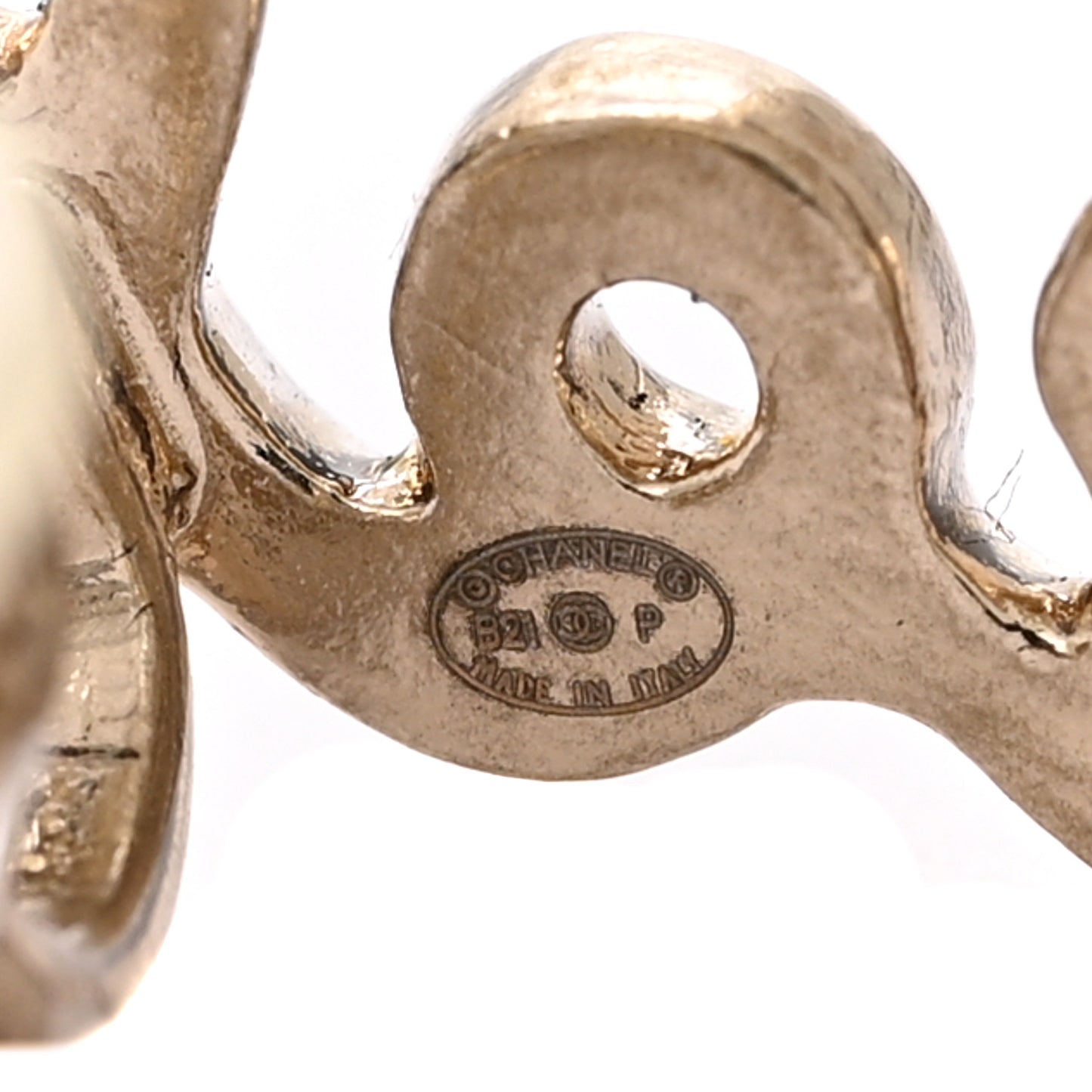 Metal CC Turnlock Climber Clip On Earrings Gold