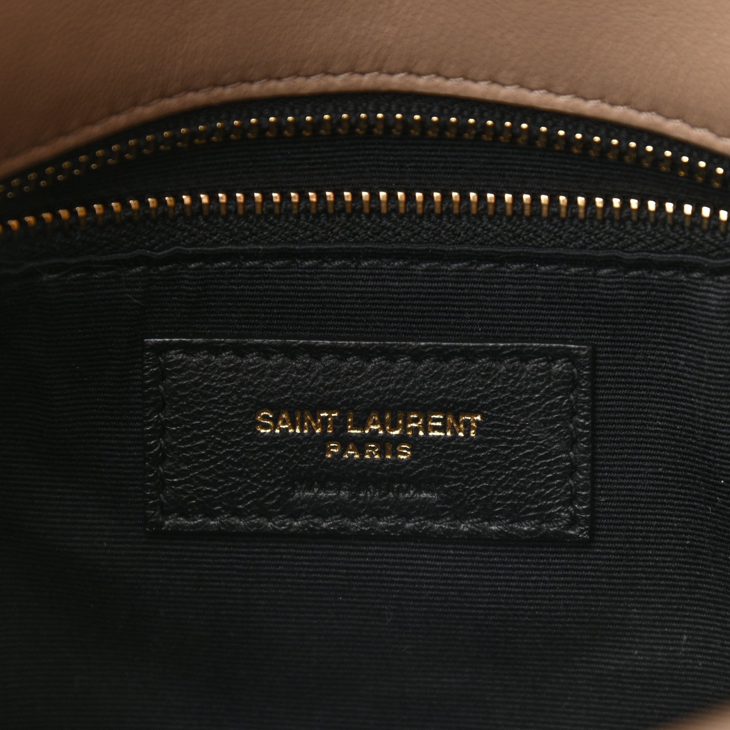 Saint Laurent Lambskin Quilted Small Loulou Puffer Monogram Chain Satchel Dark Beige 6 of 9