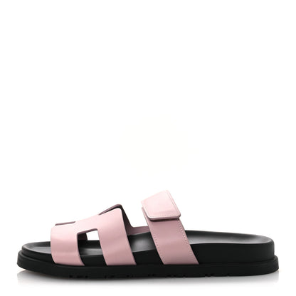 Hermes Calfskin Womens Chypre Sandals 38 Rose Cancan 1 of 12