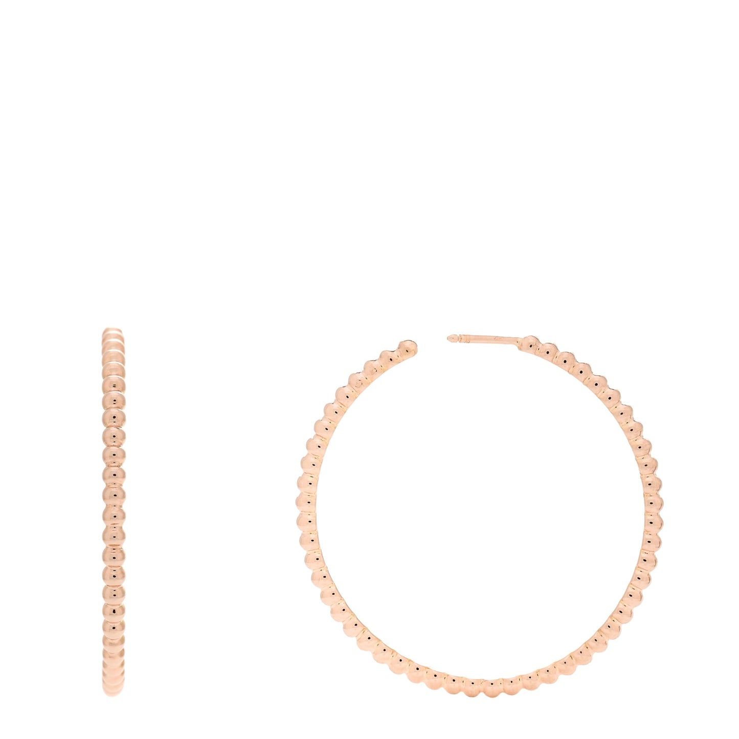 18K Rose Gold Large Perlee Hoop Earrings