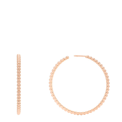 Van Cleef & Arpels 18K Rose Gold Large Perlee Hoop Earrings 1 of 5