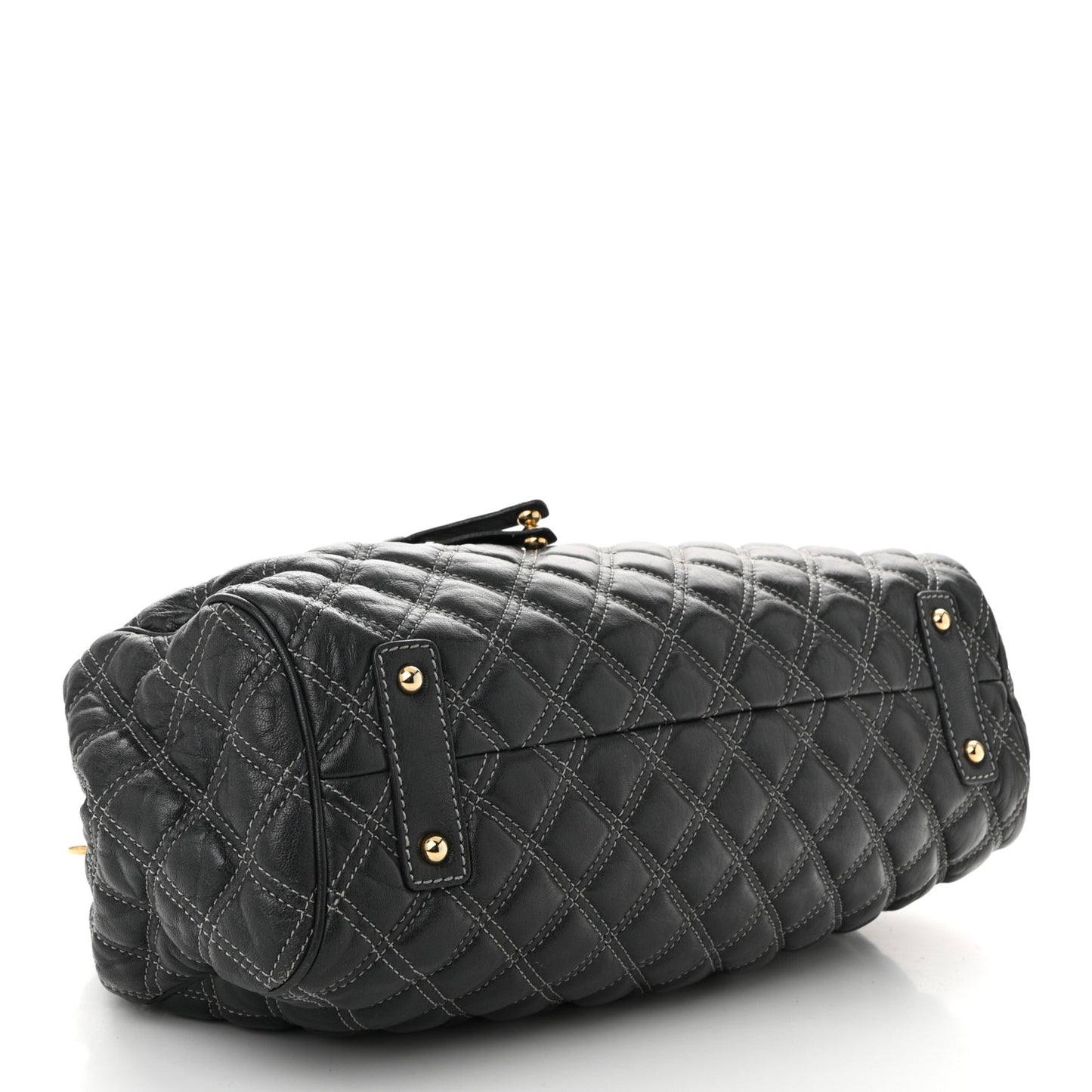 Calfskin Quilted Stam Dark Grey