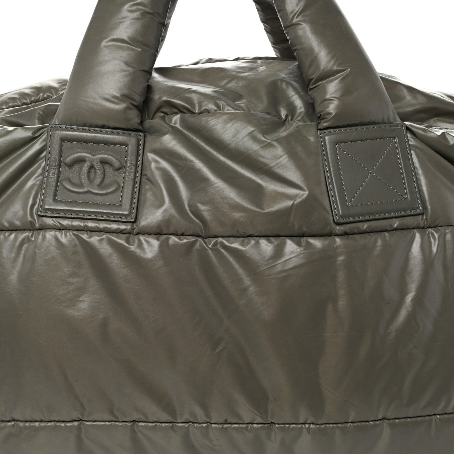 Nylon Quilted Coco Cocoon Reversible Tote Grey