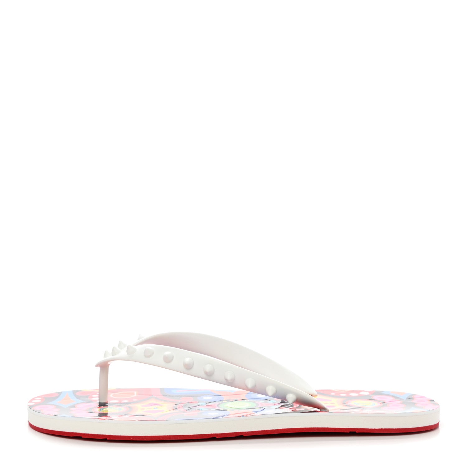 Christian Louboutin Rubber Spike Tivoli Loubi Donna Flip Flop 43 White Marine 1 of 8