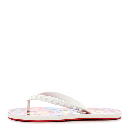 Christian Louboutin Rubber Spike Tivoli Loubi Donna Flip Flop 43 White Marine 1 of 8