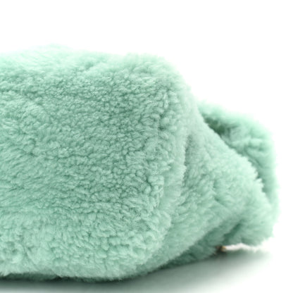 Saint Laurent Merino Shearling Lambskin Quilted Small Loulou Puffer Monogram Chain Satchel Iced Mint 9 of 9
