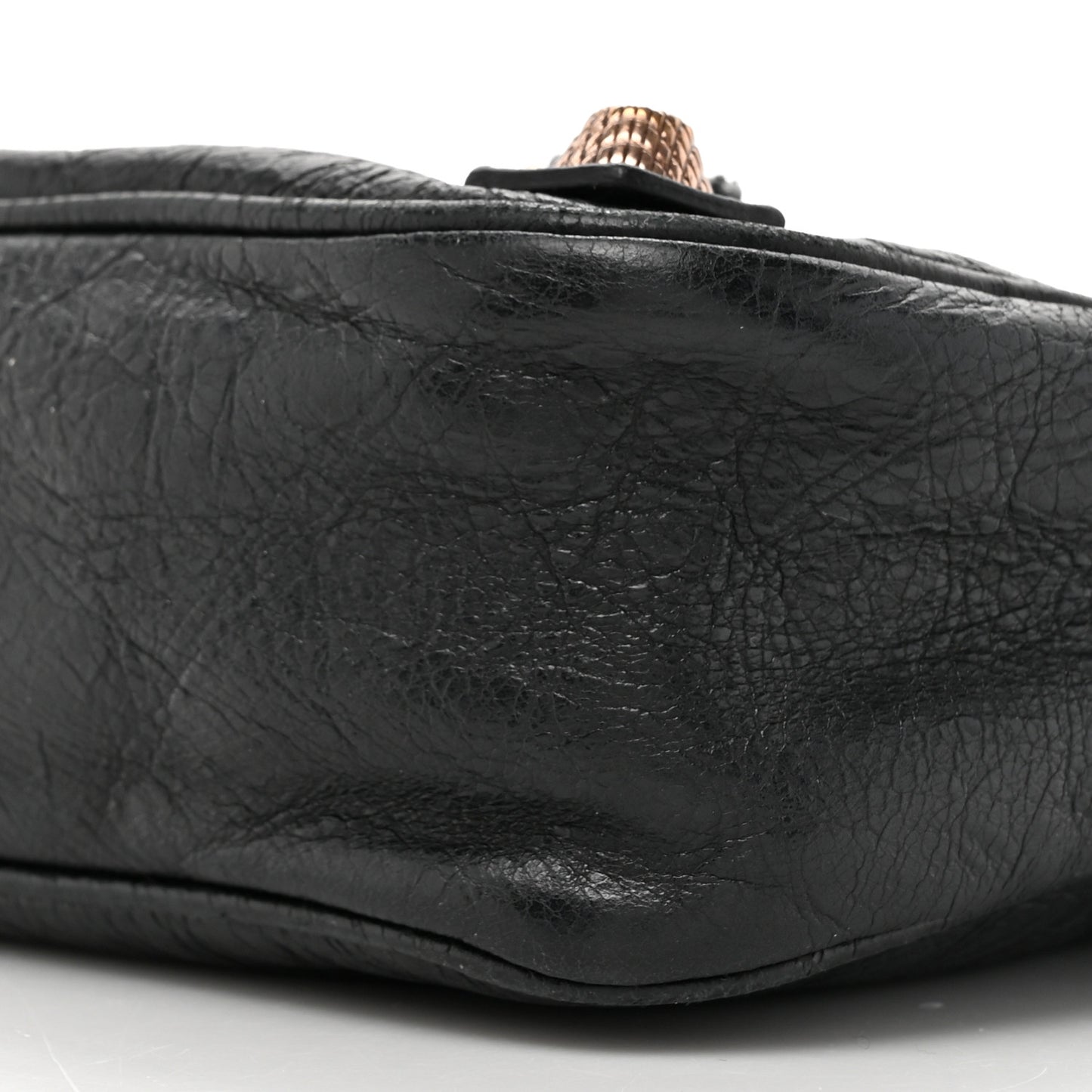 Agneau Giant 12 Rose Gold Hardware Hip Black