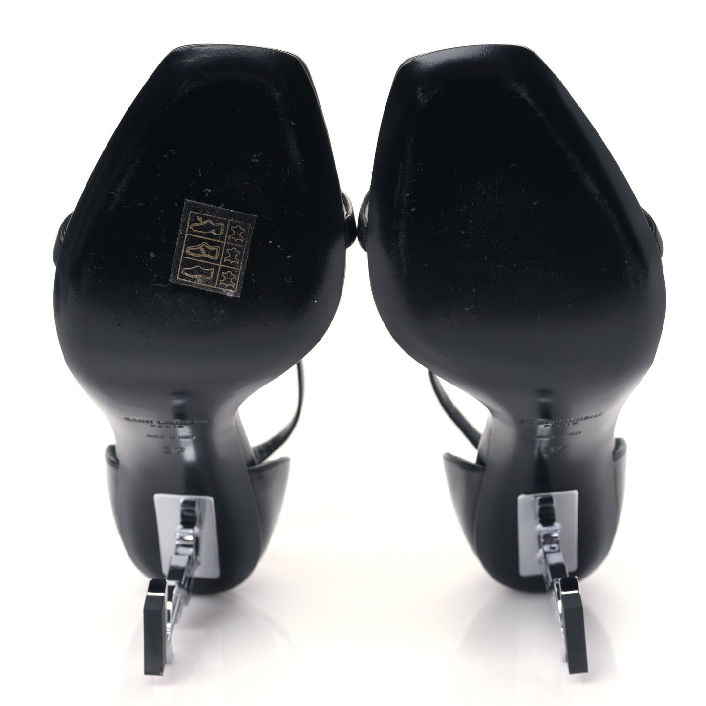 Calfskin Opyum 85 Sandals 37 Black Silver
