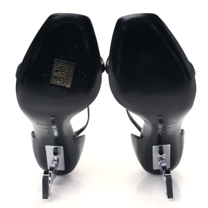 Saint Laurent Calfskin Opyum 85 Sandals 37 Black Silver 5 of 8