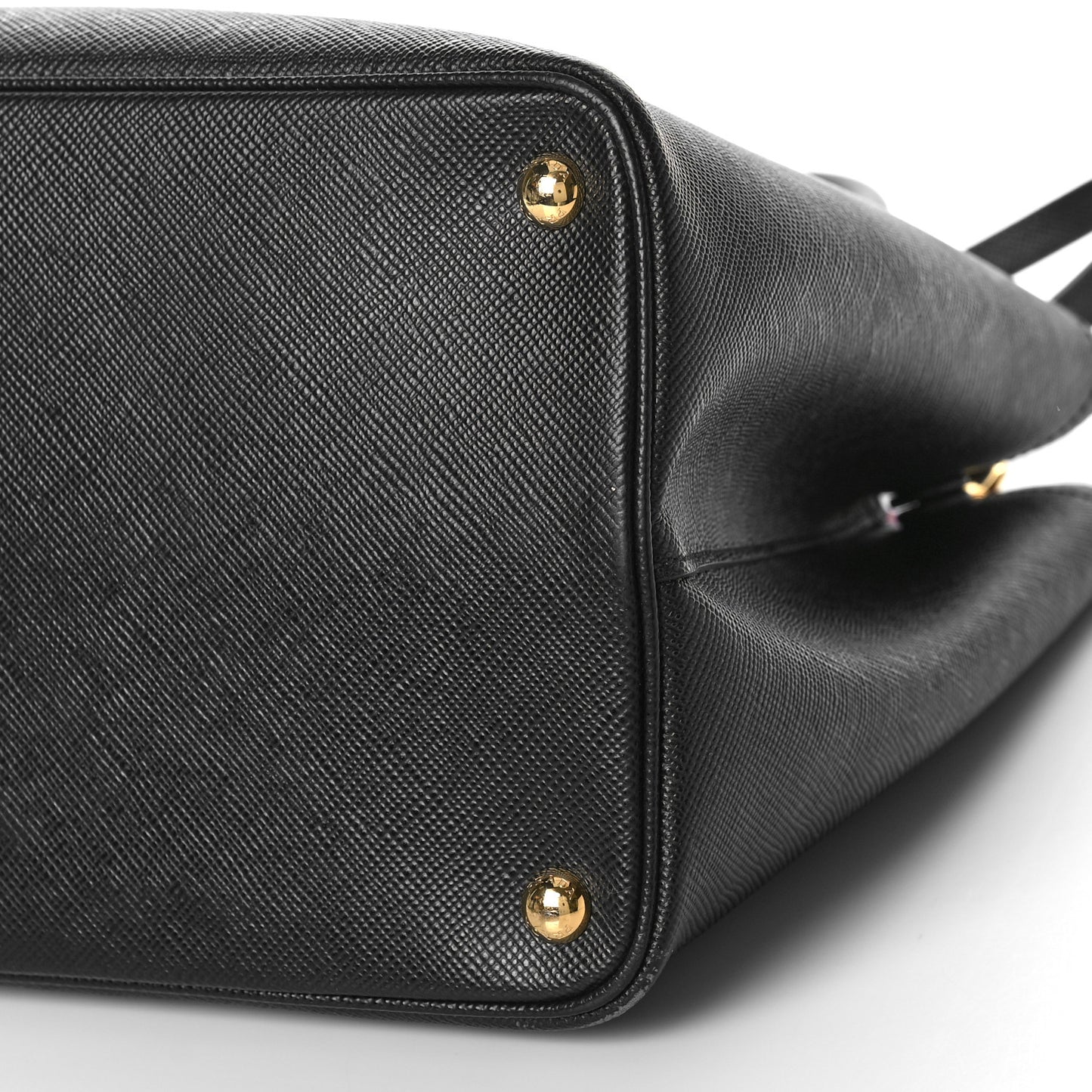 Saffiano Cuir Large Double Bag Black Fuoco