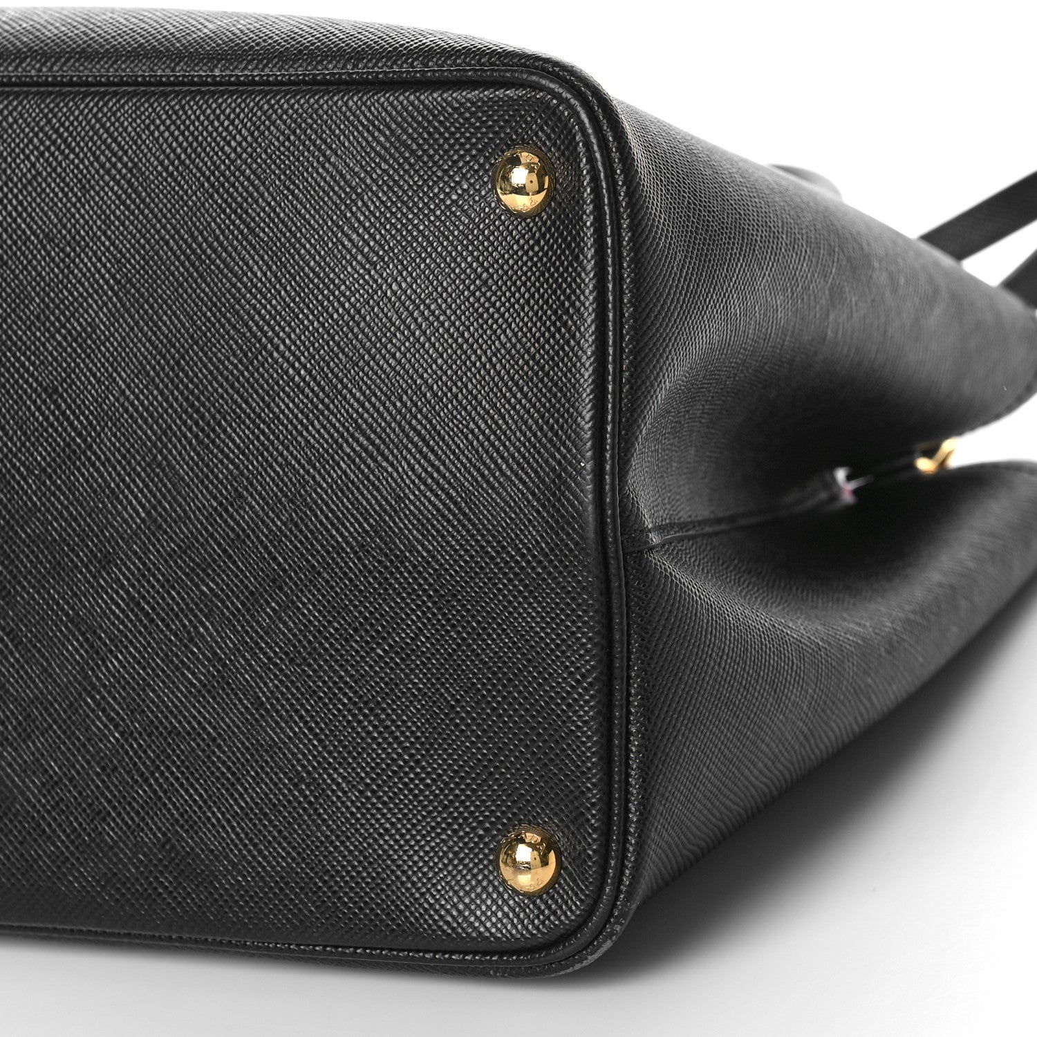 Prada Saffiano Cuir Large Double Bag Black Fuoco 8 of 10