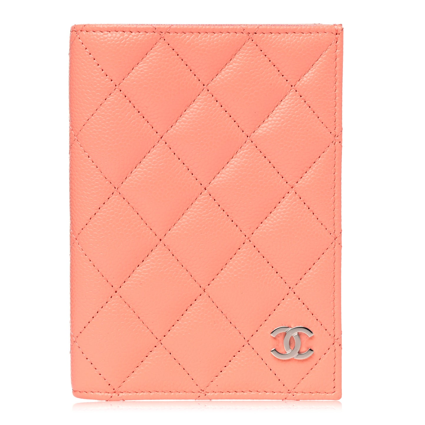 Caviar Quilted Passport Holder Pink