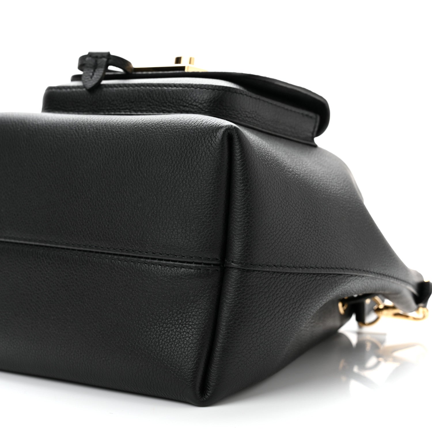 Louis Vuitton Calfskin Lockme Bucket MM Black 9 of 9