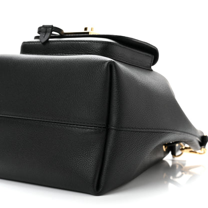Louis Vuitton Calfskin Lockme Bucket MM Black 9 of 9