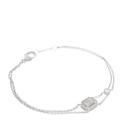 Harry Winston 18K White Gold Diamond HW Logo Bracelet 1 of 3