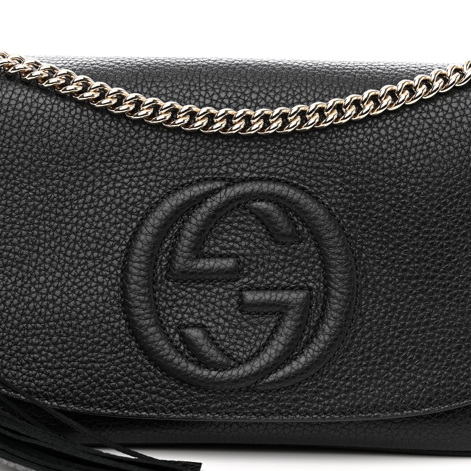 Gucci Pebbled Calfskin Medium Soho Flap Crossbody Black 8 of 10