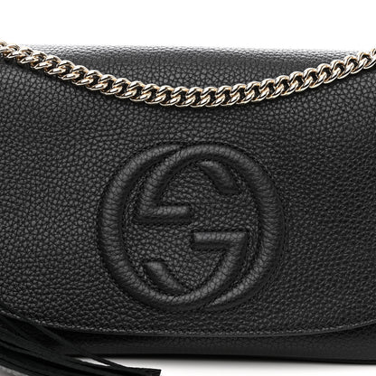 Gucci Pebbled Calfskin Medium Soho Flap Crossbody Black 8 of 10