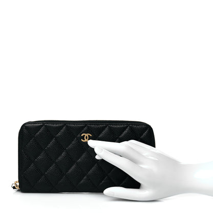 Chanel Caviar Quilted Large Gusset Zip Around Wallet Black 2 of 11