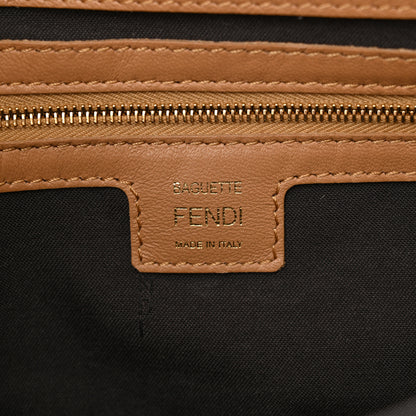 Fendi Nappa FF 1974 Embossed Baguette Miele Scuro 7 of 13
