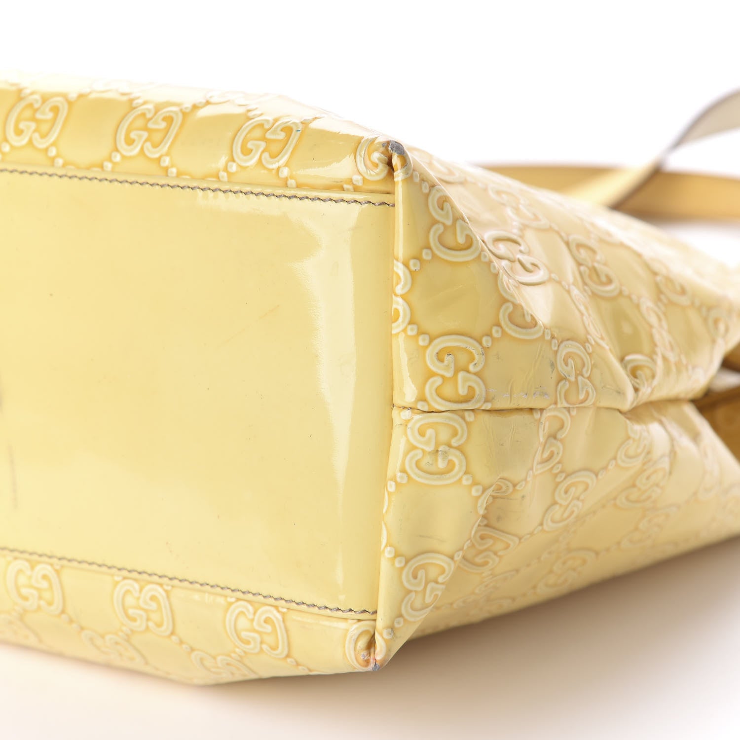 Gucci Patent Monogram Small D Ring Tote Yellow 7 of 13
