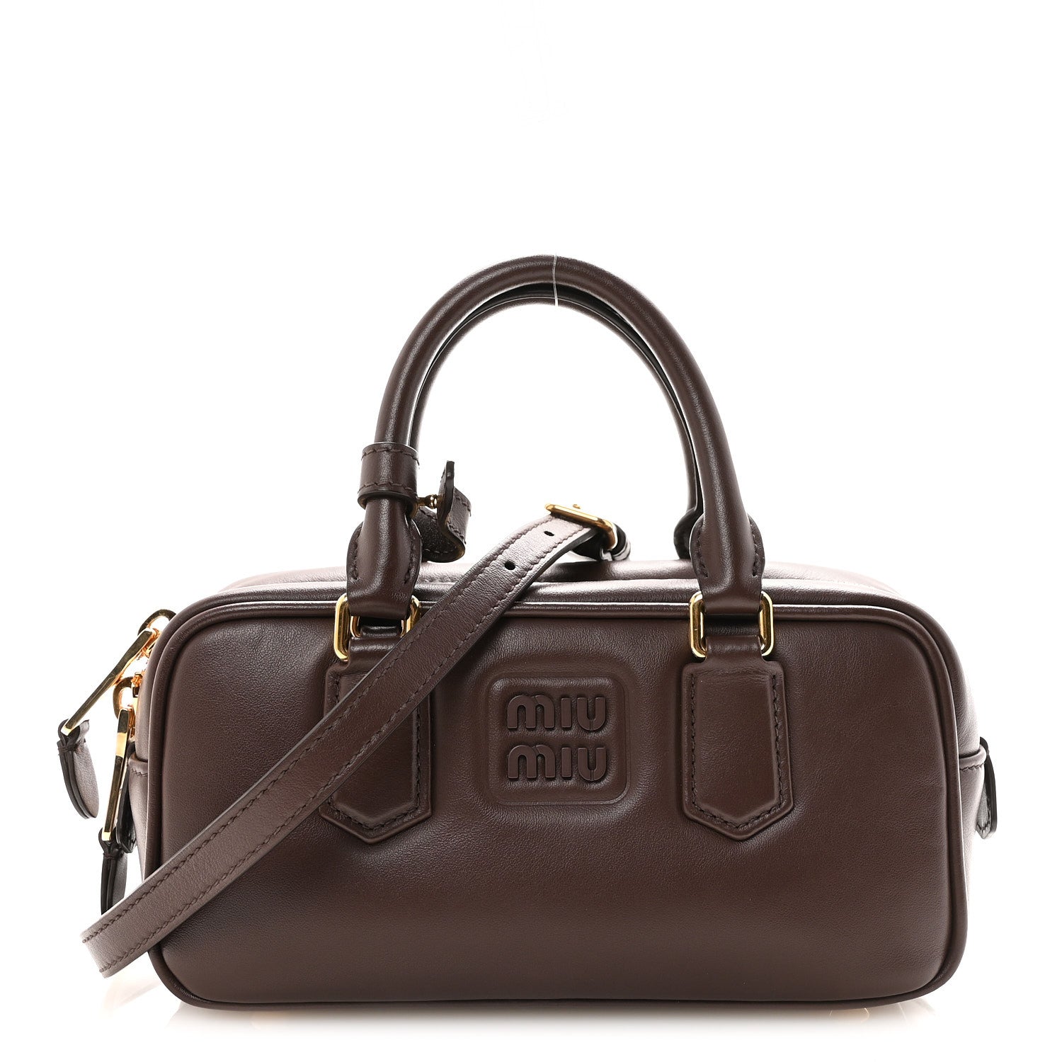 Miu Miu Calfskin Mini Arcadie Top Handle Bag Briarwood 1 of 9