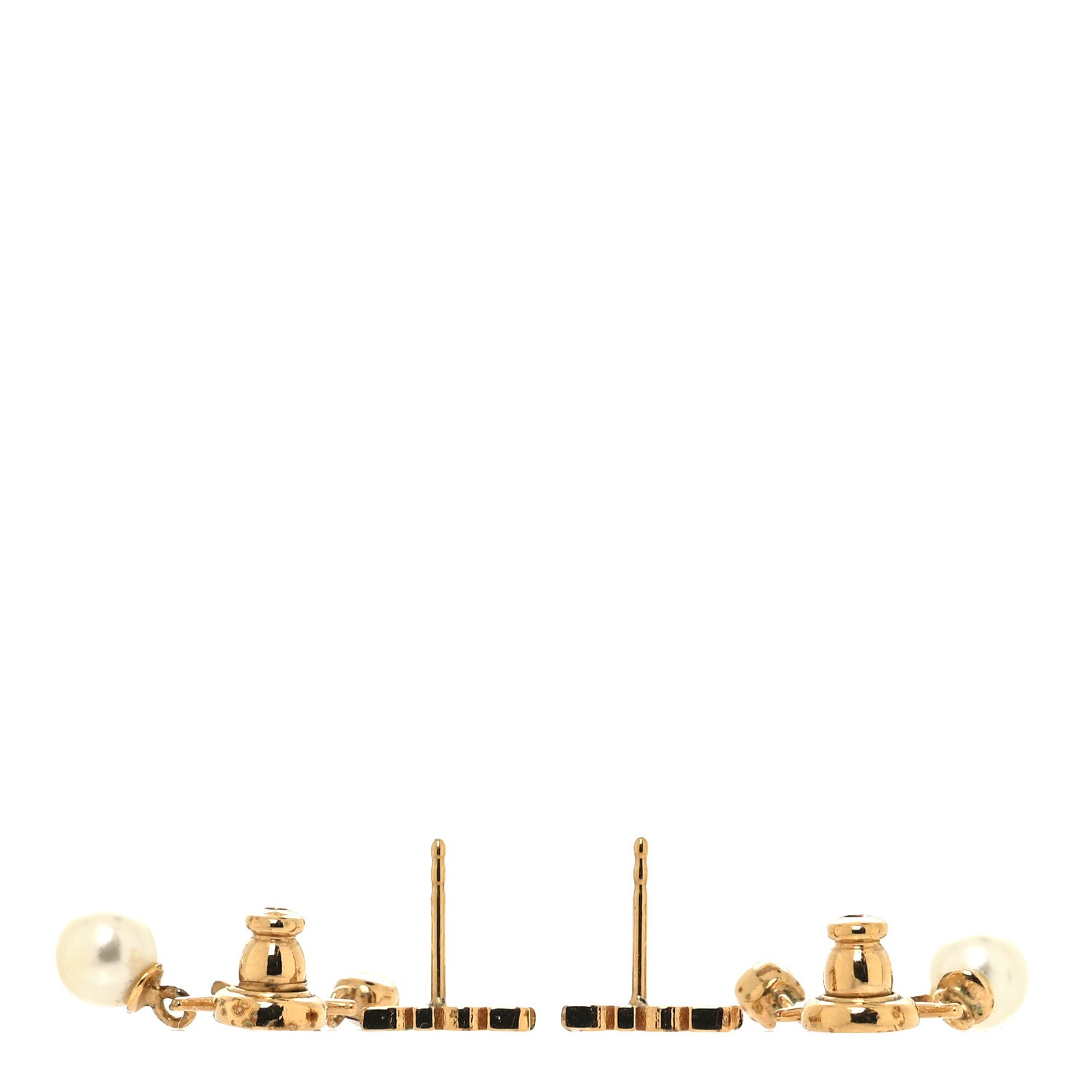 Christian Dior Pearl Crystal Dio(r)evolution Star Earrings Gold 3 of 5