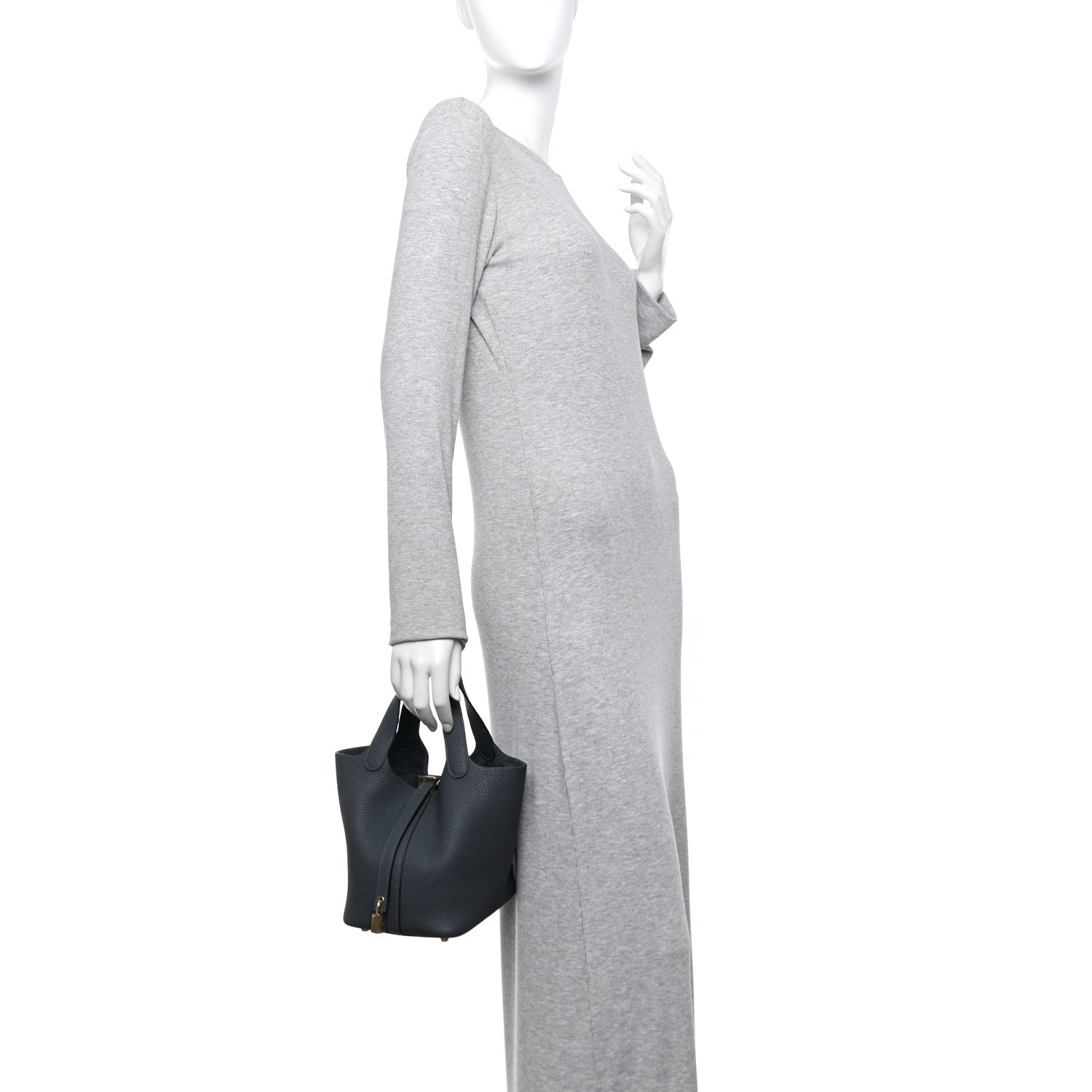 Hermes Taurillon Maurice Picotin Lock 18 PM Graphite 1794176