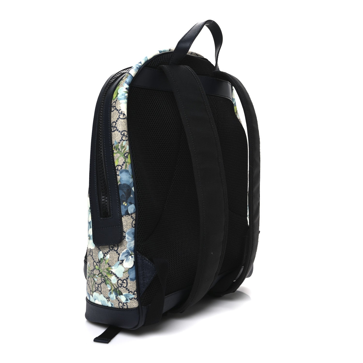 Gucci GG Supreme Monogram Blooms Medium Day Backpack Beige Blue Navy 3 of 10